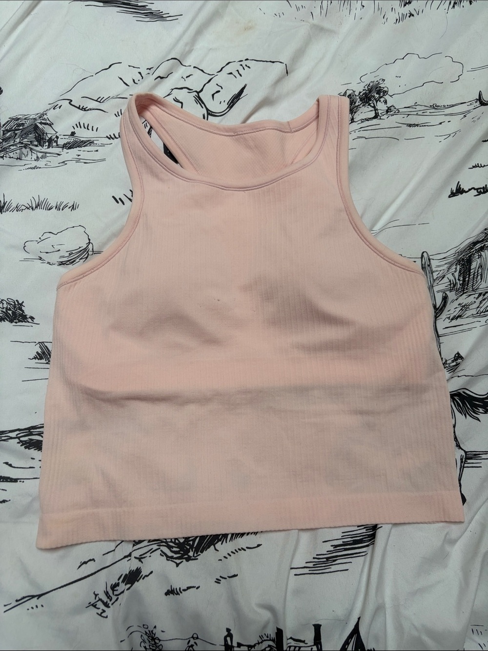 Lululemon Ebb to Street Cropped Racerback Tank Top sz 8 STRAWBERRY MILKSHAKE